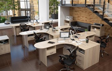 Набор мебели в офис SIMPLE с эргономичными столами, тумбами, шкафами в Ульяновске - предосмотр 2